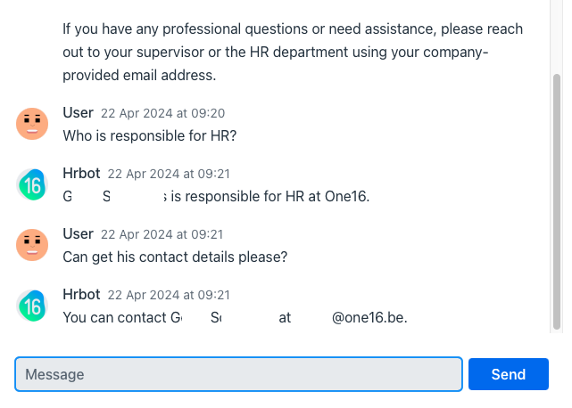 Hr responsible Chat